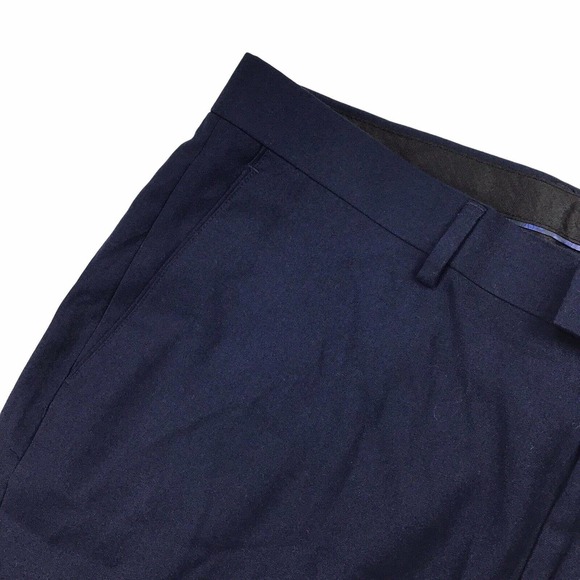 Soul of London Slim Fit Suit Dress Pants Navy Blue Men's 39R Unhemmed Flat Front - Picture 3 of 7